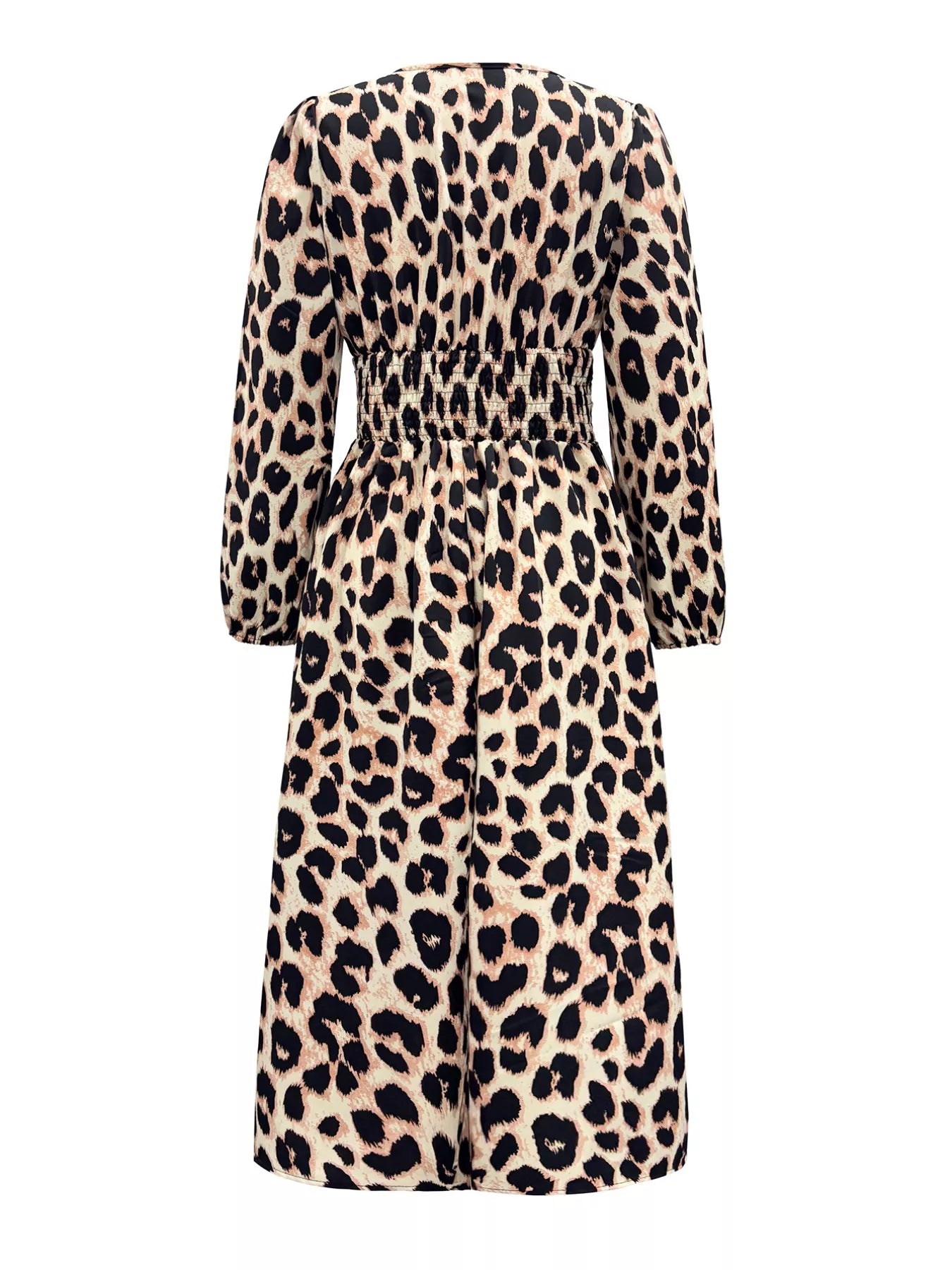 Leopard Print Wrap Midi Dress