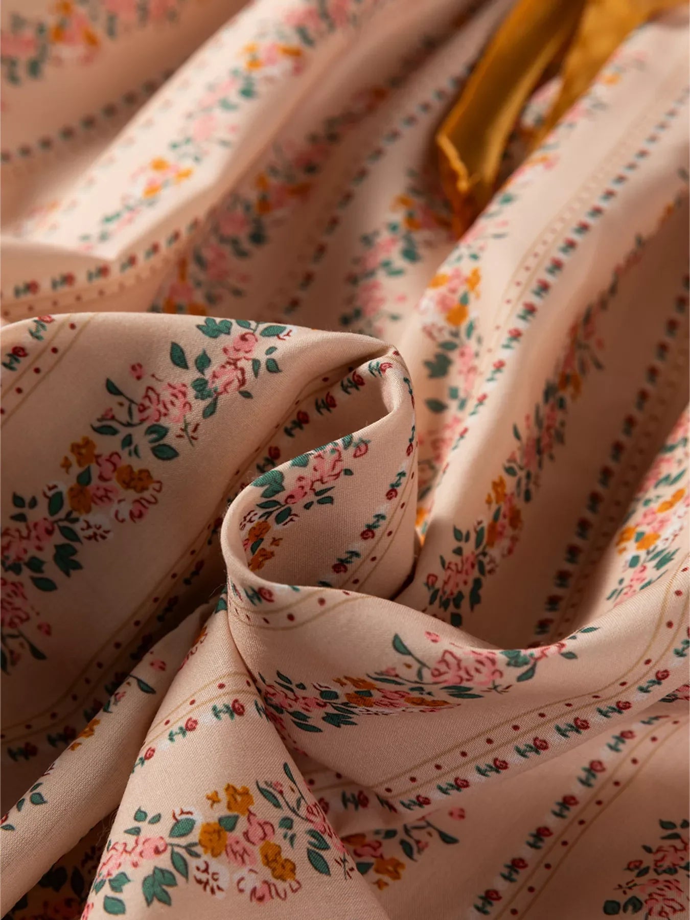 Floral Print Bow Lace Patchwork Long Sleeve Loose Mini Dress
