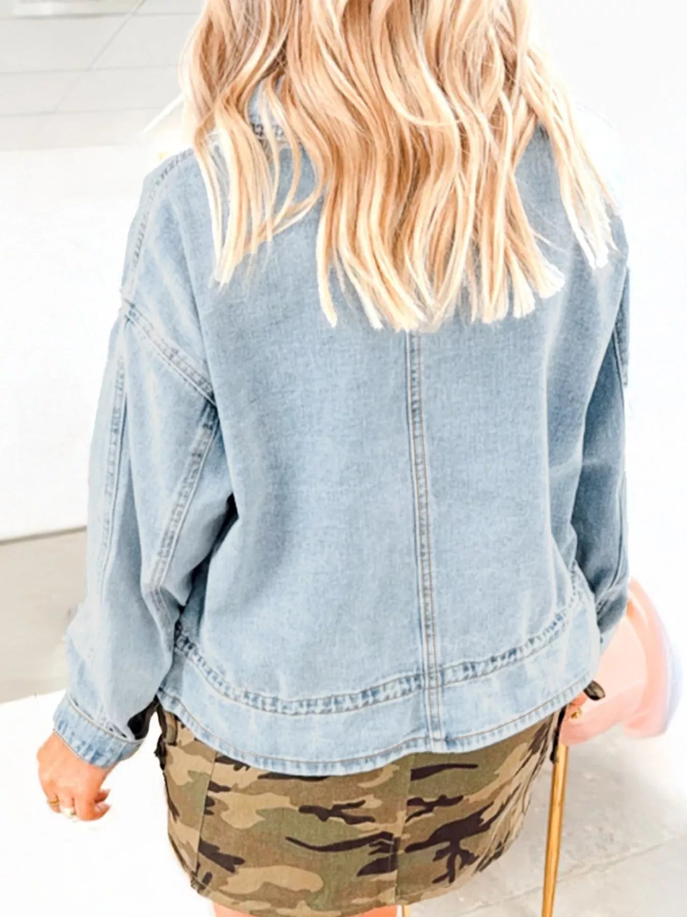 Wash Button Up Denim Jacket