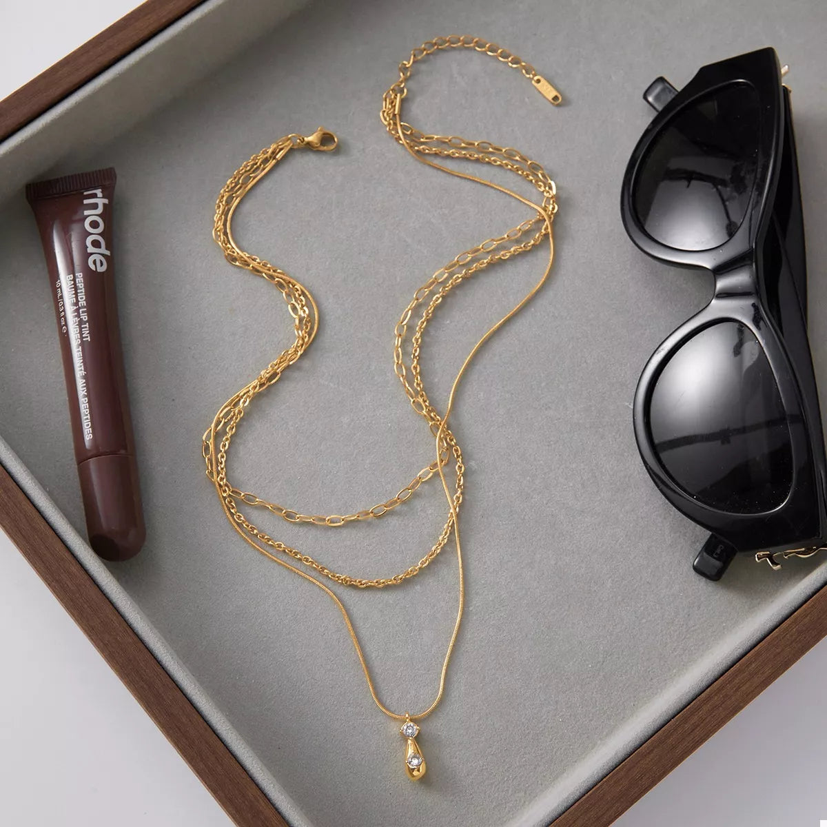 Three Layered Pendant Necklace