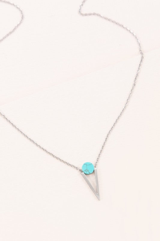 Tensly Point Stone Necklace | Silver