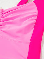 Ruched Tummy Control Tankini 2pcs Swimsuit