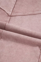 Mineral Wash Patchwork Tiered Wide Leg Pants