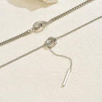 Double Layered Chain Y-Shaped Pendant Necklace
