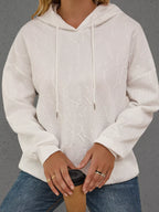 Full Size Embossed Lettering Casual Hoodie Plus Size