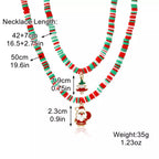 Alloy Christmas Necklace with Santa and Christmas Tree Pendant