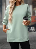 Casual Solid Color Long Sleeve Sweatshirt