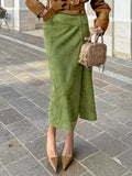 Solid Color Midi Skirt