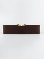 Geometric Buckle Elastic Wide Belt