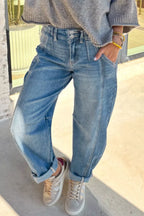 Washed Wide Leg Jeans