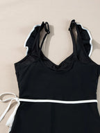 Ruffle Trim V-Neck One-Piece Swimsuit