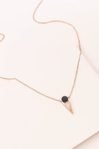 Tensly Point Stone Necklace | Rose Gold (14K)
