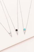 Tensly Point Stone Necklace | Silver