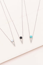 Tensly Point Stone Necklace | Silver