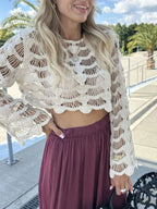 Crochet Long Sleeve Knit Cover Up