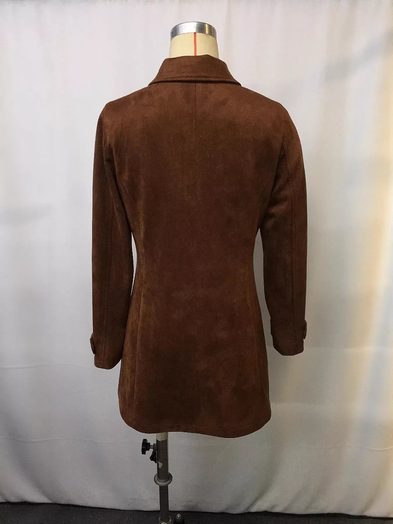 Full Size Suede Button-Down Jacket Plus Size