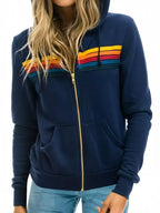 Full Size Striped Zip-Up Hoodie Plus Size