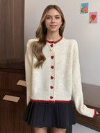 Heart Button Up Knit Cardigan