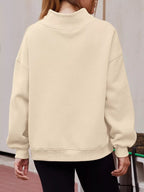 Mock Neck Dropped Shoulder Sweatshirt