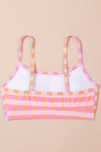 Plaid Print High Waist Bikini Set