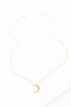 Crescent Moon Hammered Necklace | Gold (14K)