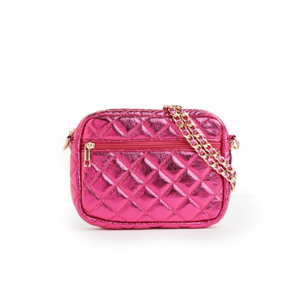 SueEllen Quilted Small Crossbody Bag with Gold Cha