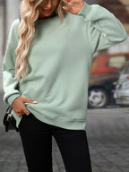 Casual Solid Color Long Sleeve Sweatshirt