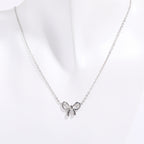 Titanium Steel Bow Pendant Necklace