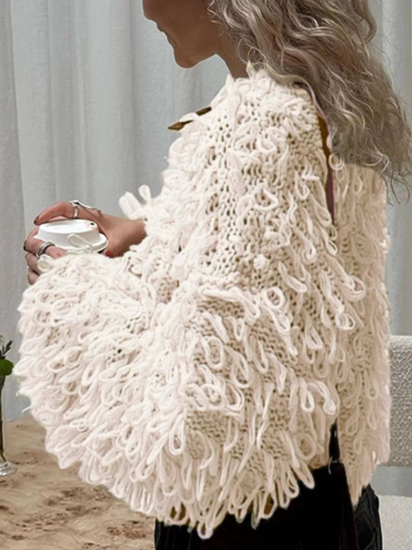 Fringe Button Up Cardigan