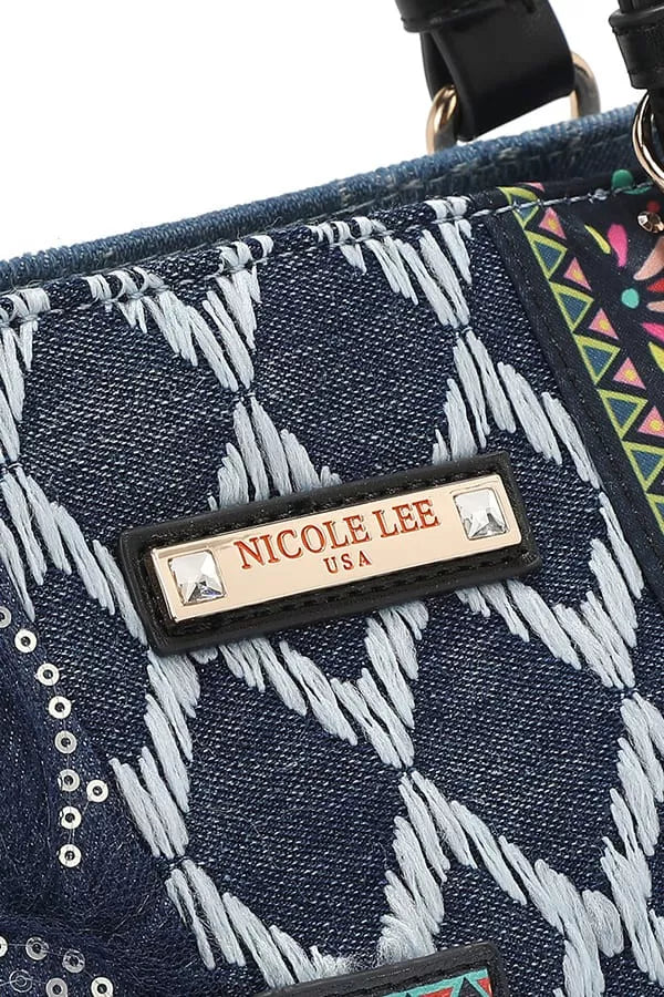 Nicole Lee USA Bosque de Amor Denim Tote Bag