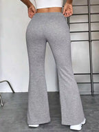 Full Size Casual Drawstring High Waist Flare Pants Plus Size