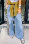 Wide Leg Leopard Jeans