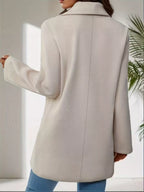 Lapel Collar Single-Button Wool Blend Overcoat