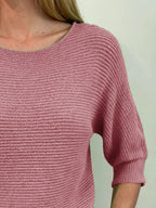 Full Size Ribbed Knit Round Neck Sweater Plus Size