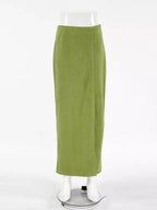 Solid Color Midi Skirt