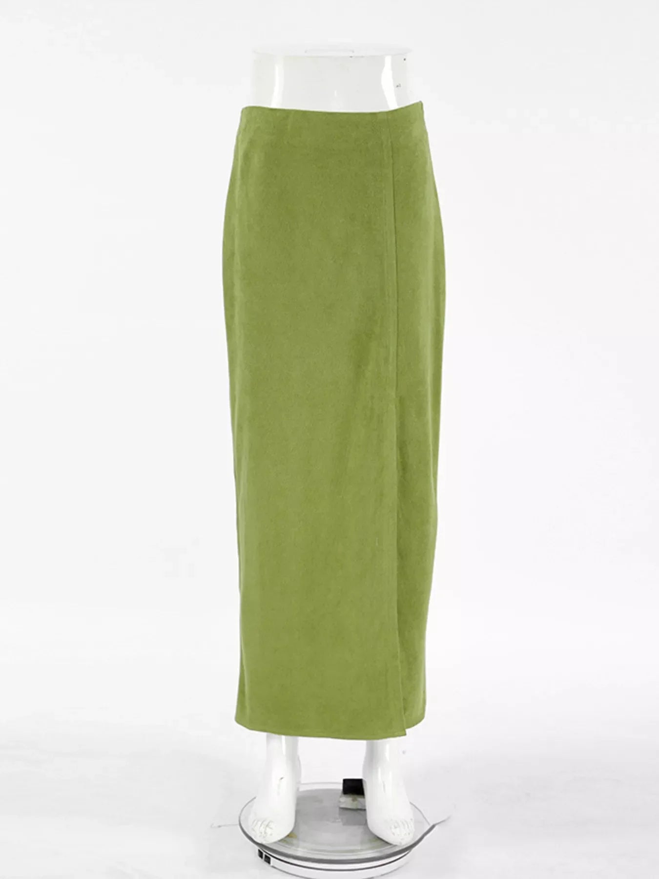 Solid Color Midi Skirt