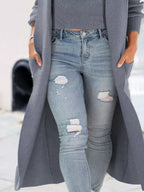 Full Size Ribbed Knit Tank and Cardigan Sweater Set Plus Size