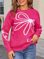 Floral Crew Neck Long Sleeve Sweater