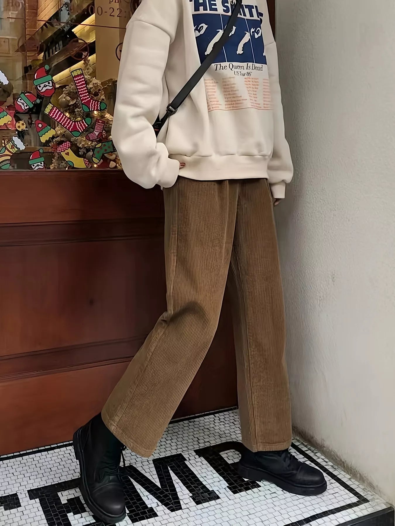 Full Size Vintage Corduroy Wide Leg Pants Plus Size