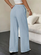 Wide Leg Pants with Drawstring