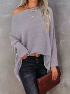 Waffle Knit Boat Neck T-Shirt