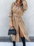 Full Size Button Front Shirt Dress Plus Size