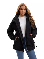 Full Size Zip Up Hooded Parka Outerwear Plus Size