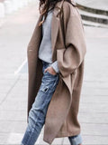 Full Size Wool Blend Longline Overcoat Plus Size