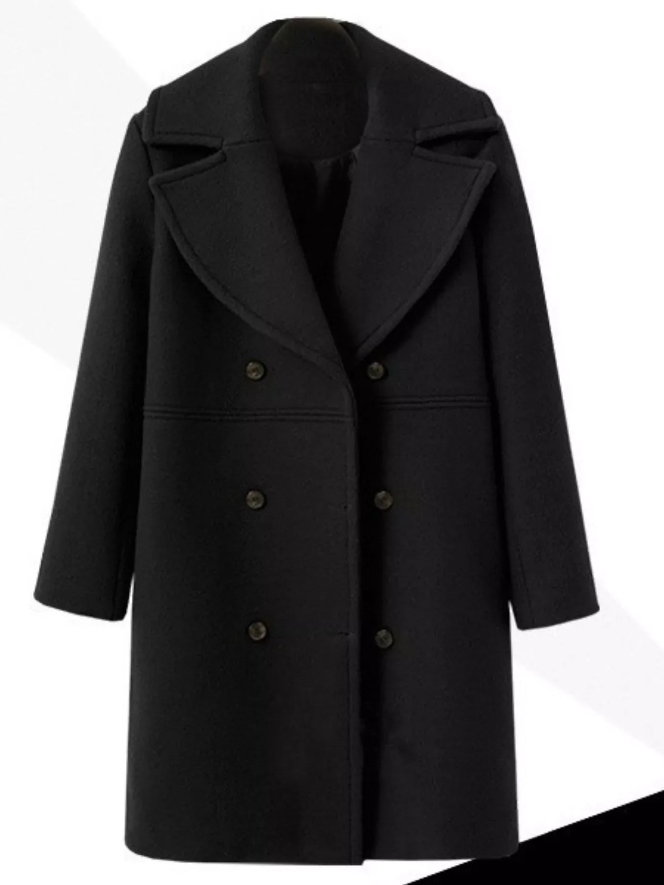 Double-Breasted Long Sleeve Coat