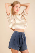 VERY J Mineral Washed Comfy Baggy Shorts