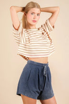 VERY J Mineral Washed Comfy Baggy Shorts
