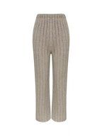 Plus Size Ribbed Knit Button-Front Top and Pants Set
