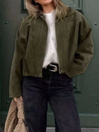 Zip Up Dropped Shoulder Jacket