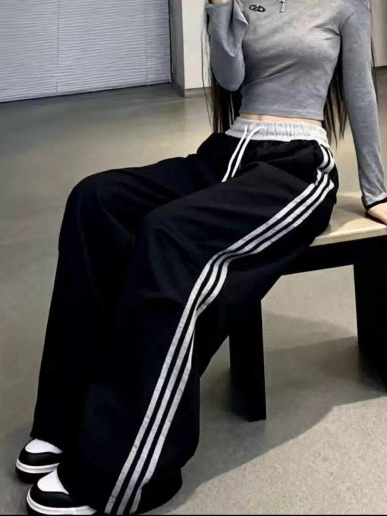 Casual Loose Fit Striped Pants